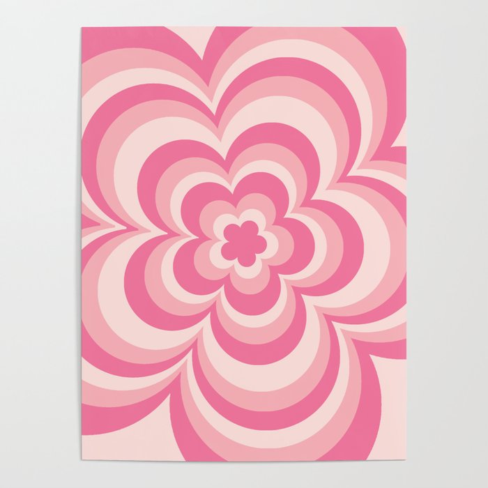 Groovy Pink Flower Poster