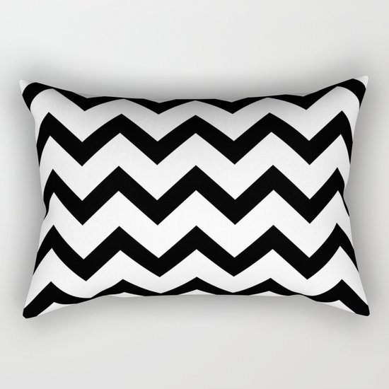 Simple Black and white Chevron pattern Rectangular Pillow