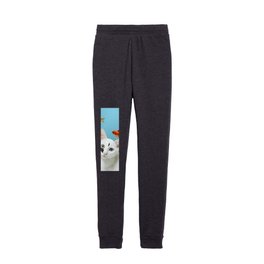 white lovely cat with goldfishes #cats Kids Joggers