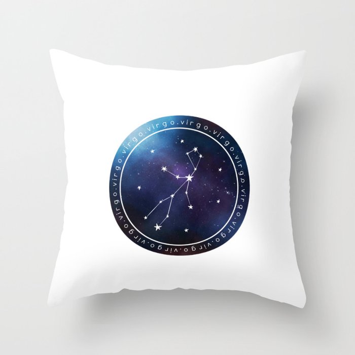 Virgo Zodiac | Nebula Circle Throw Pillow