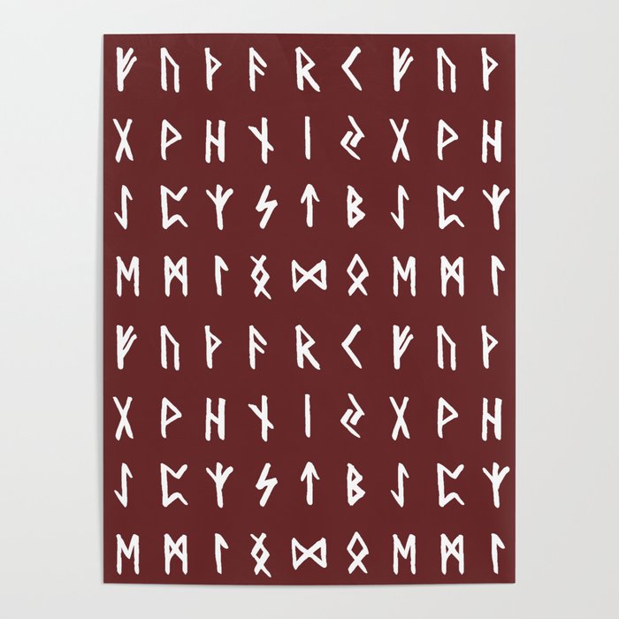 Nordic Runes // Monarch Red Poster