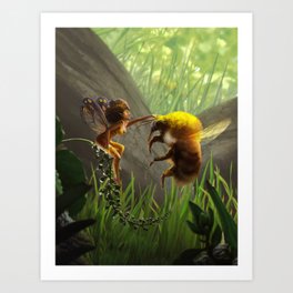 Faerie and Bee Art Print