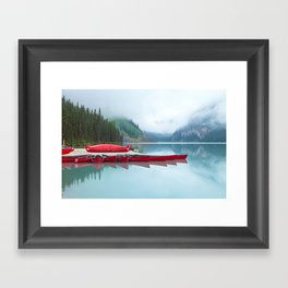 Red Canoes Framed Art Print