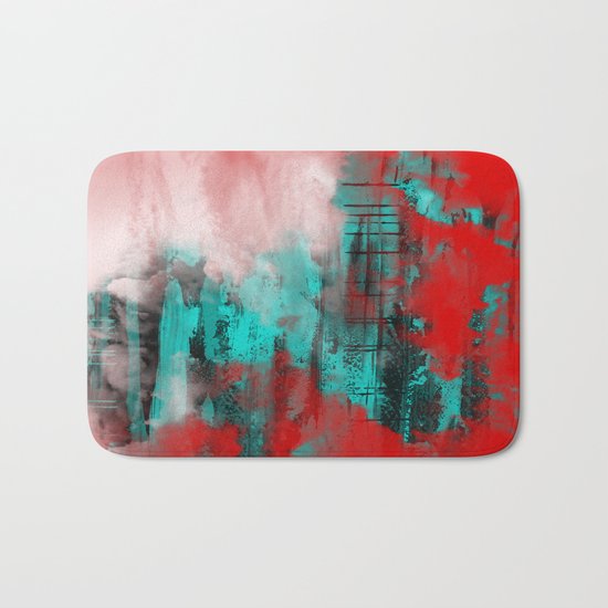 Intense Red And Blue Bath Mat