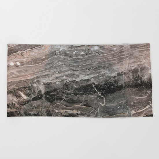Smokey gray marble Beach Towel