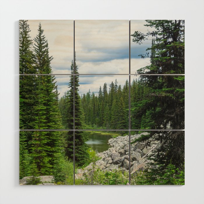 Mountain Top Pond Wood Wall Art