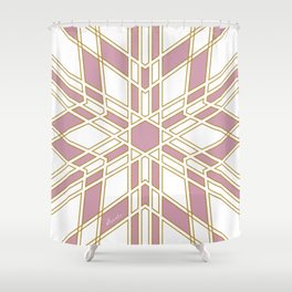 Art deco star in gold and pink Shower Curtain