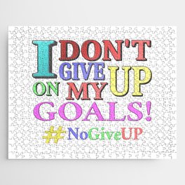 "DON'T GIVE UP" Cute Expression Design. Buy Now Jigsaw Puzzle