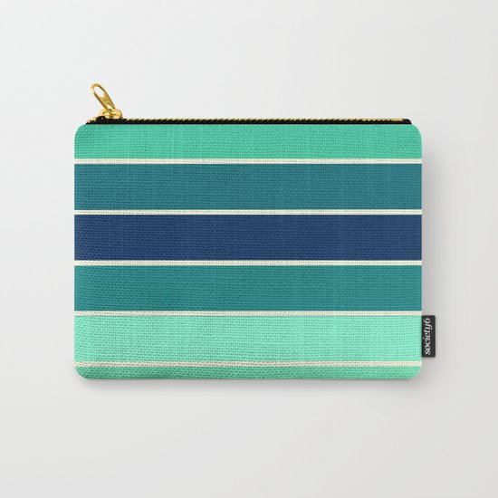 Stripes Aqua & Teal Carry-All Pouch