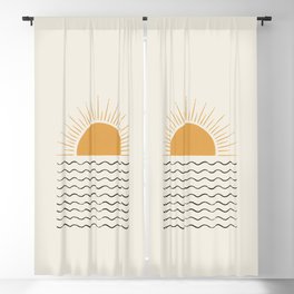Sunrise Ocean -  Mid Century Modern Style Blackout Curtain