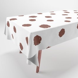 Hand-Drawn Dots (Brown & White Pattern) Tablecloth