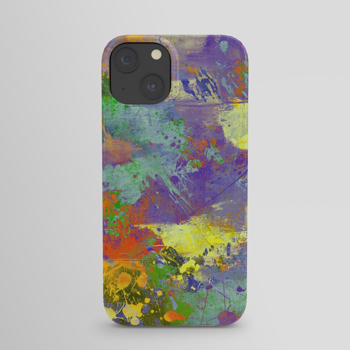Signs Of Life - Vibrant, random paint splatter multi coloured abstract iPhone Case