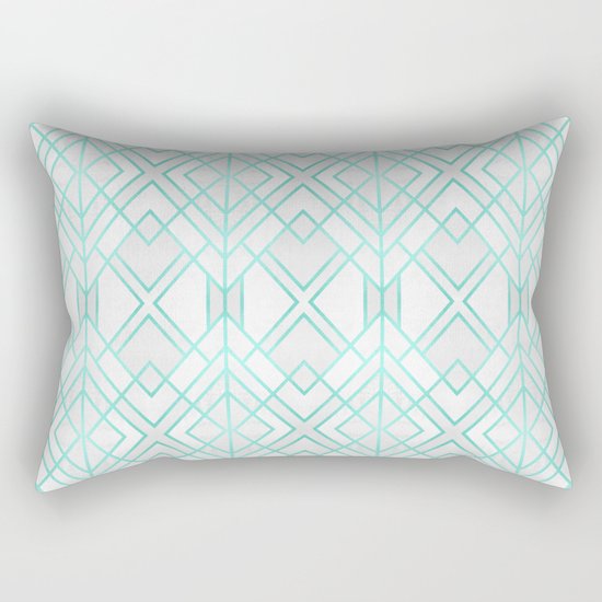 Turquoise Geo Rectangular Pillow