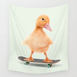 Skateboarding Duck Wall Tapestry