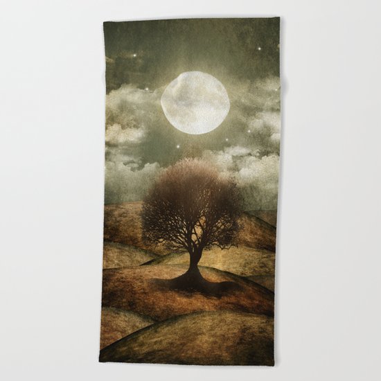 Once upon a time... The lone tree. Beach Towel