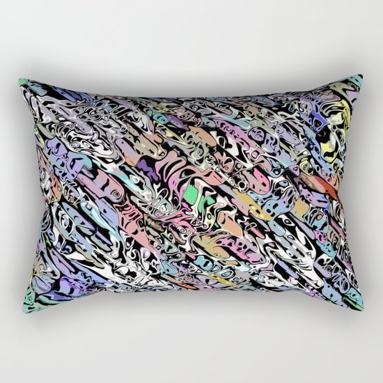 Chaotic Colorful Shapes Rectangular Pillow
