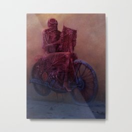 Untitled (Motorcycle), by Zdzisław Beksiński Metal Print