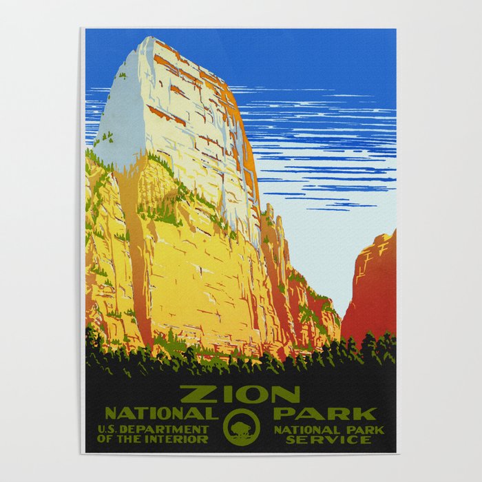 Zion National Park - Vintage Travel Poster