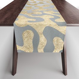 Modern elegant abstract faux gold silver pattern Table Runner