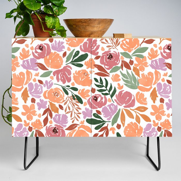 Simple colorful floral CWP Credenza