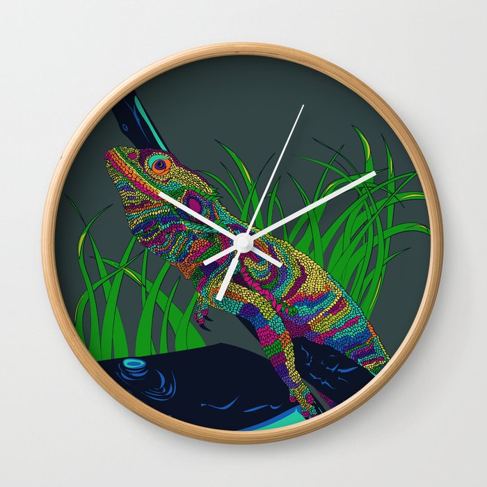 Colorful Lizard Wall Clock
