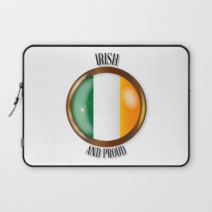 Irish Proud Flag Button Laptop Sleeve