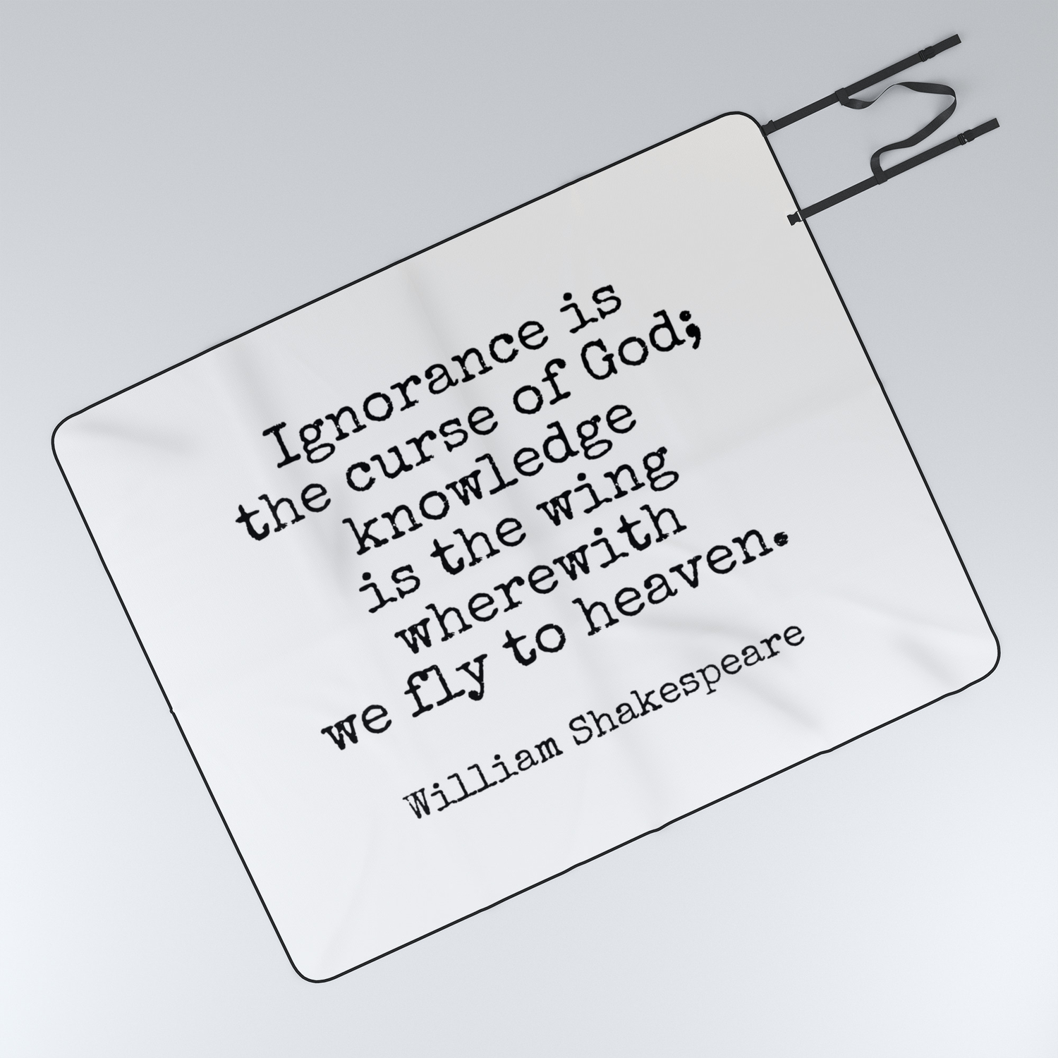 Shakespeare Quotes Ignorance Is The Curse Of God Knowledge Is The Wing Wherewith We Fly To Heaven Vintage Typewriter Style Picnic Blanket By Inpireme Society6