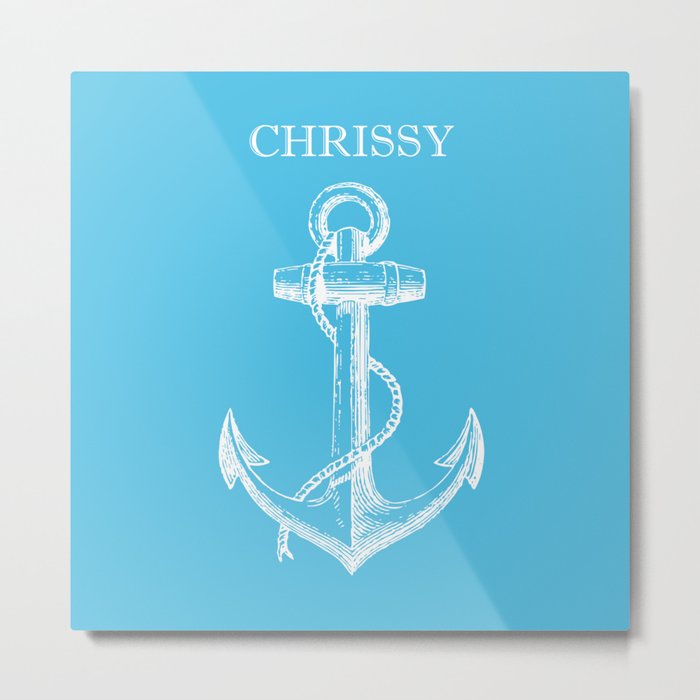 Chrissy Anchor - Blue Metal Print