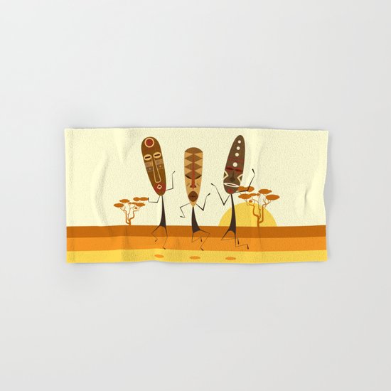 Tribal Mask Dance Hand & Bath Towel