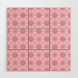 Pink Medina Morocco tile pattern. Digital Illustration background Wood Wall Art