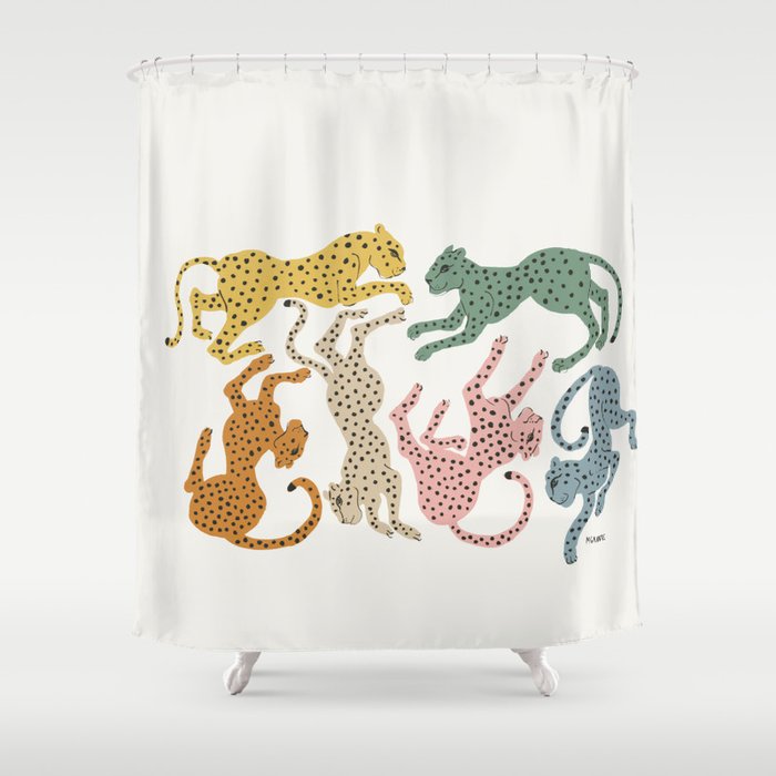 Rainbow Cheetah Shower Curtain