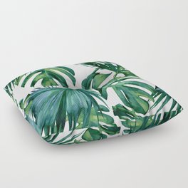 Classic Palm Leaves Tropical Jungle Green Floor Pillow