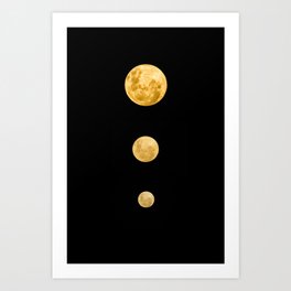  3 moons  Art Print