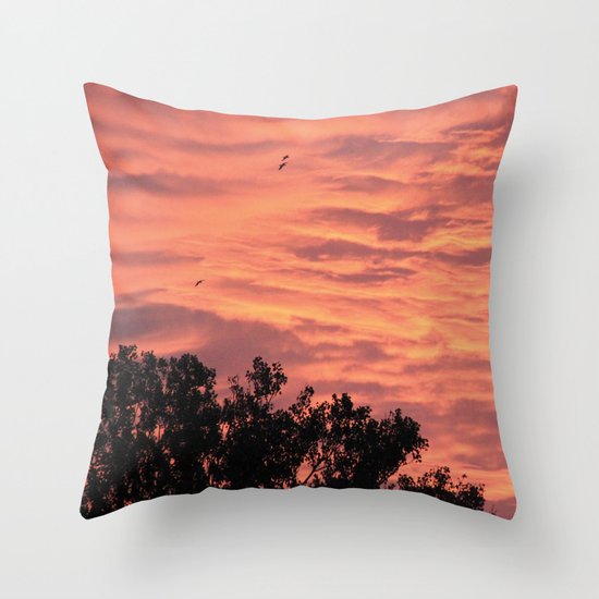 Burning Sunrise Throw Pillow