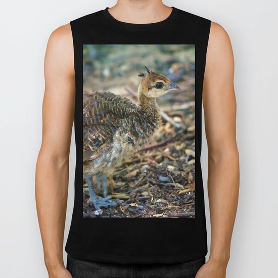 Baby Peacock. © J. Montague. Biker Tank