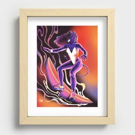Hell of a surfergirl Recessed Framed Print