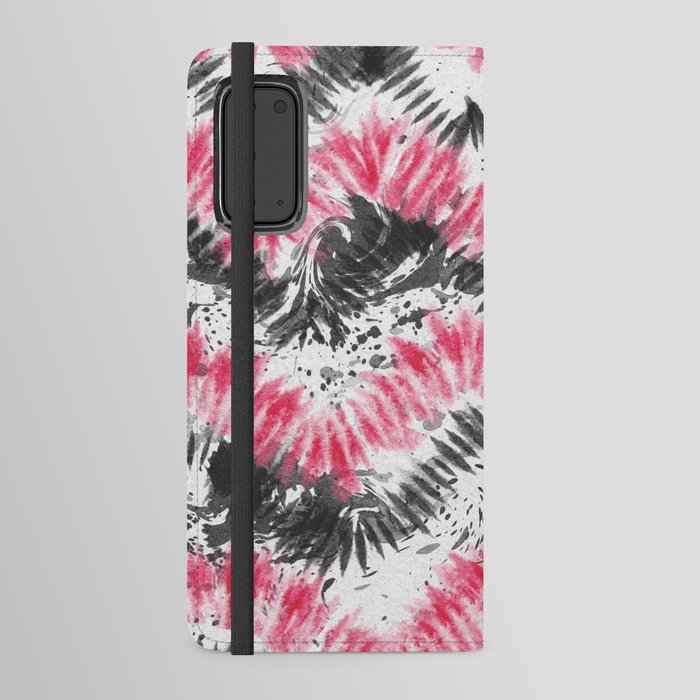 Pink Black Tie Dye Android Wallet Case