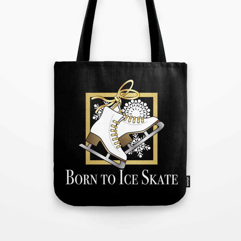 Ice Skating Figure Born To Skate Tote Bag