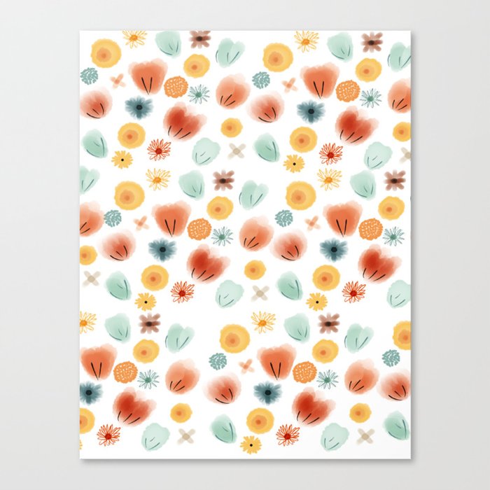 multi color floral  Canvas Print