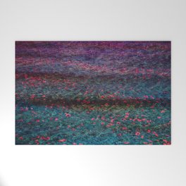 glowing midnight floral illusion perceived fabric look Welcome Mat