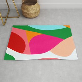 Colorful Abstract Shapes Bold Area & Throw Rug
