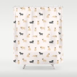 Pug Pattern Shower Curtain