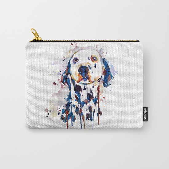 Dalmatian Head Watercolor Portrait Carry-All Pouch