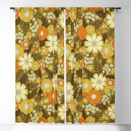 1970s Retro/Vintage Floral Pattern Blackout Curtain