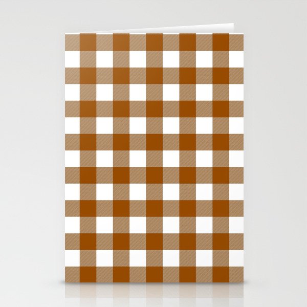 Gingham (Brown/White) Stationery Cards