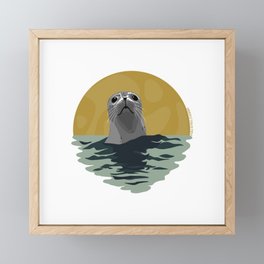 SEAL MOON Framed Mini Art Print
