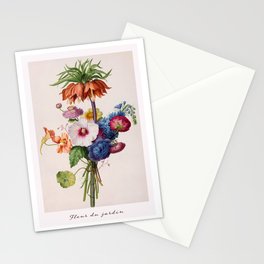 Pretty Spring Bouquet of Pink, Blue, & Orange Flowers Stationery Cards