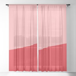 Stripe Block (red/pink) Sheer Curtain