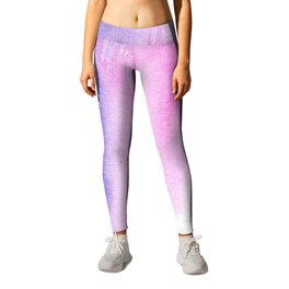 abstract hand made background with artistic watercolor wash texture in pink, grey and purple colors Leggings