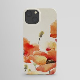 Poppy Flower Meadow- Floral Summer lllustration iPhone Case